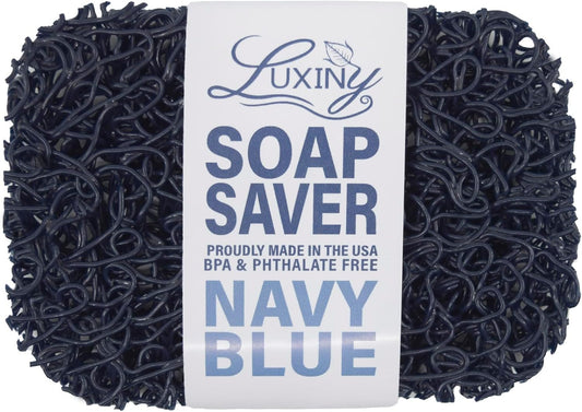 Soap Saver for bar soap, American Made by Luxiny, Lifts Soap in Soap Dishes & Shower Soap Holders -Handmade Soap Lasts Longer -Made from Plant Materials (Navy Blue)
