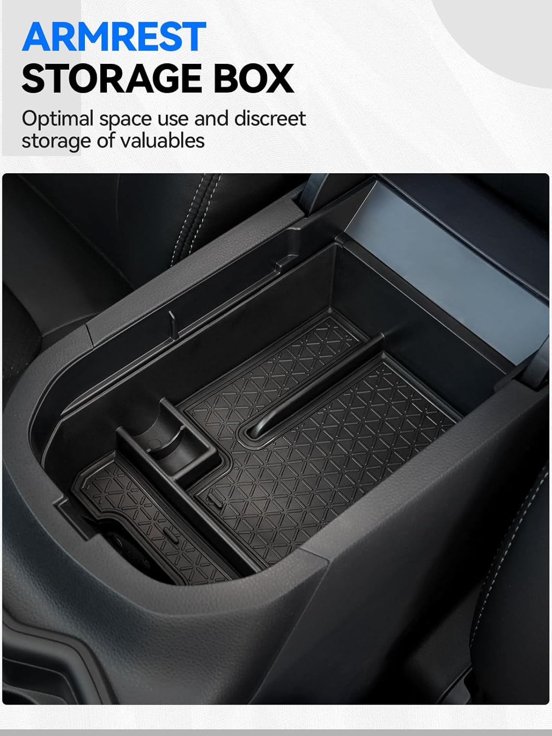 ELECFRESH 6PCS Center Console Organizer Tray for 2025 2024-2019 Toyota RAV4 Accessories, Armrest Storage Box, Driver Storage Drawer, Passenger Storage Mat Console Cup Holder Inserts for Toyota RAV4