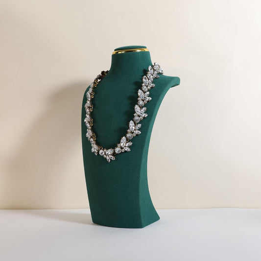 velvet necklace display stand, necklace display holder for selling, bust jewelry display, necklace mannequin display stand【Green-Medium】