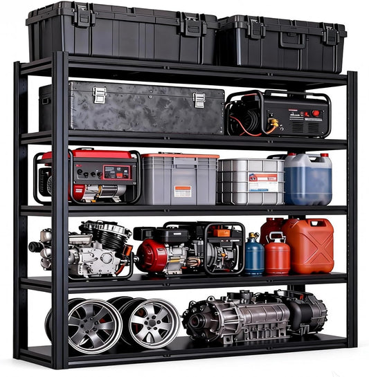 Heavy Duty Storage Shelves Unit, Adjustable Metal Garage Shelving,3500LBS Garage Storage Industrial Shelves,Storage Racks,Steel Shelf Suitable for Shop,Warehouse,Basement