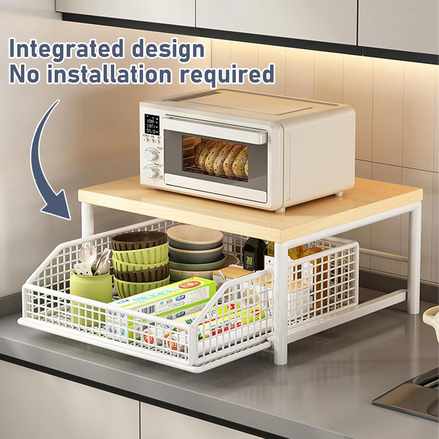 Coffee Pod Drawer Holder,Coffee Machine Storage Rack,Home Kitchen Counter Coffee Bar Organizer,Storage Basket Drawer (White)