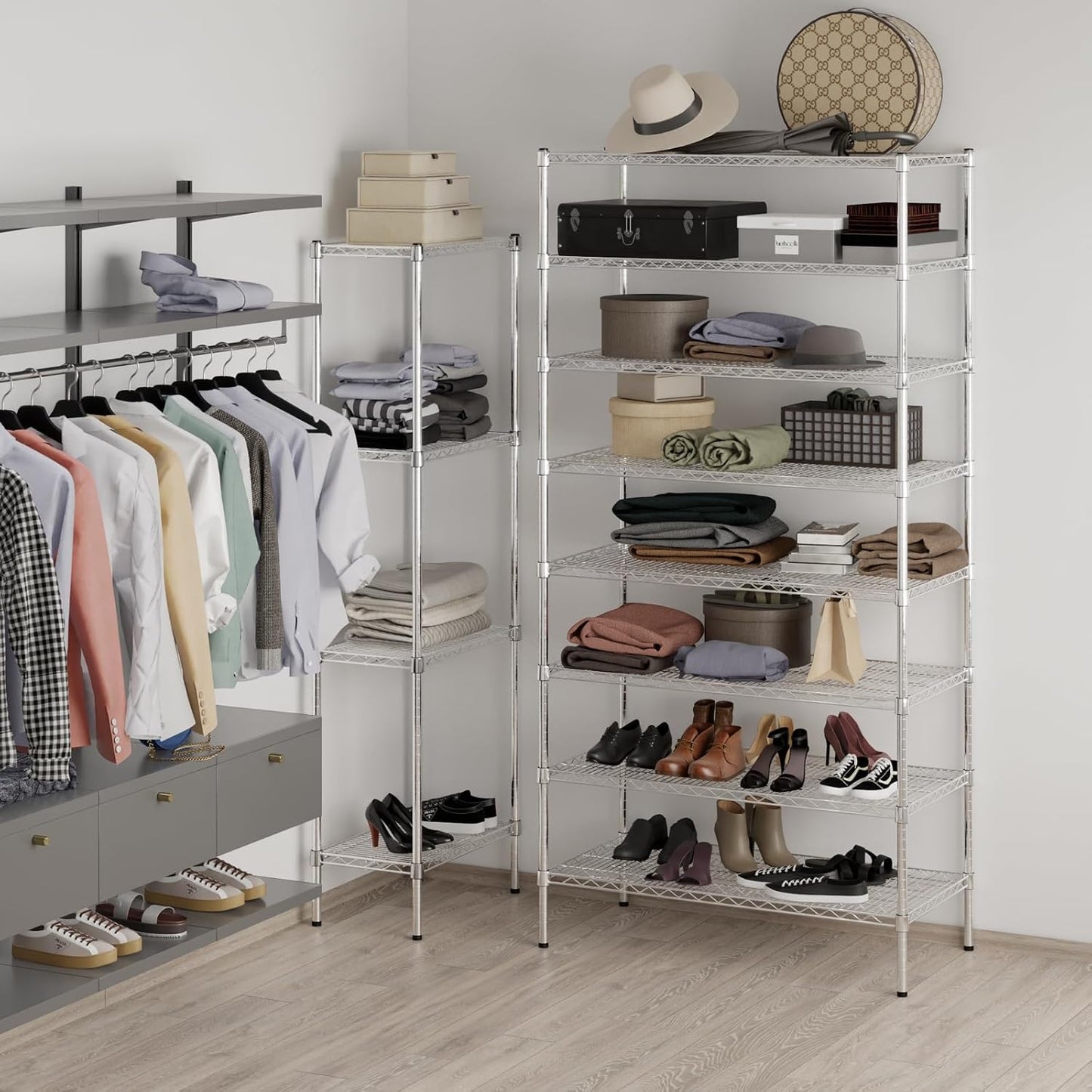 21" Deep x 42" Wide x 86" Height Wire Shelving Kit | 8-Tier | NSF Commercial Storage Rack Unit