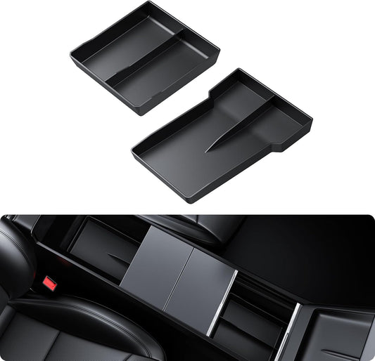 BASENOR 2026 2025 2024 Tesla Model 3 Highland Lower Center Console Organizer Tray, Bottom Console Storage Box Pad Refresh Interior Accessories (Standard/Premium/Performance)