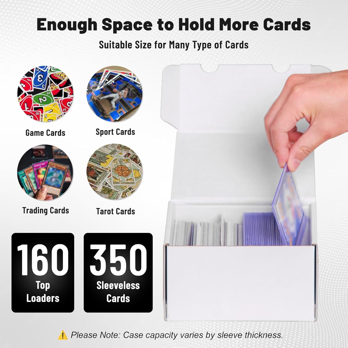 NUMINA Small Trading Card Storage Box 6 Pack, 160 Toploader Card Corrugated Organizer with Dividers & Labels for TCG/MTG Decks and Collector Card Collections