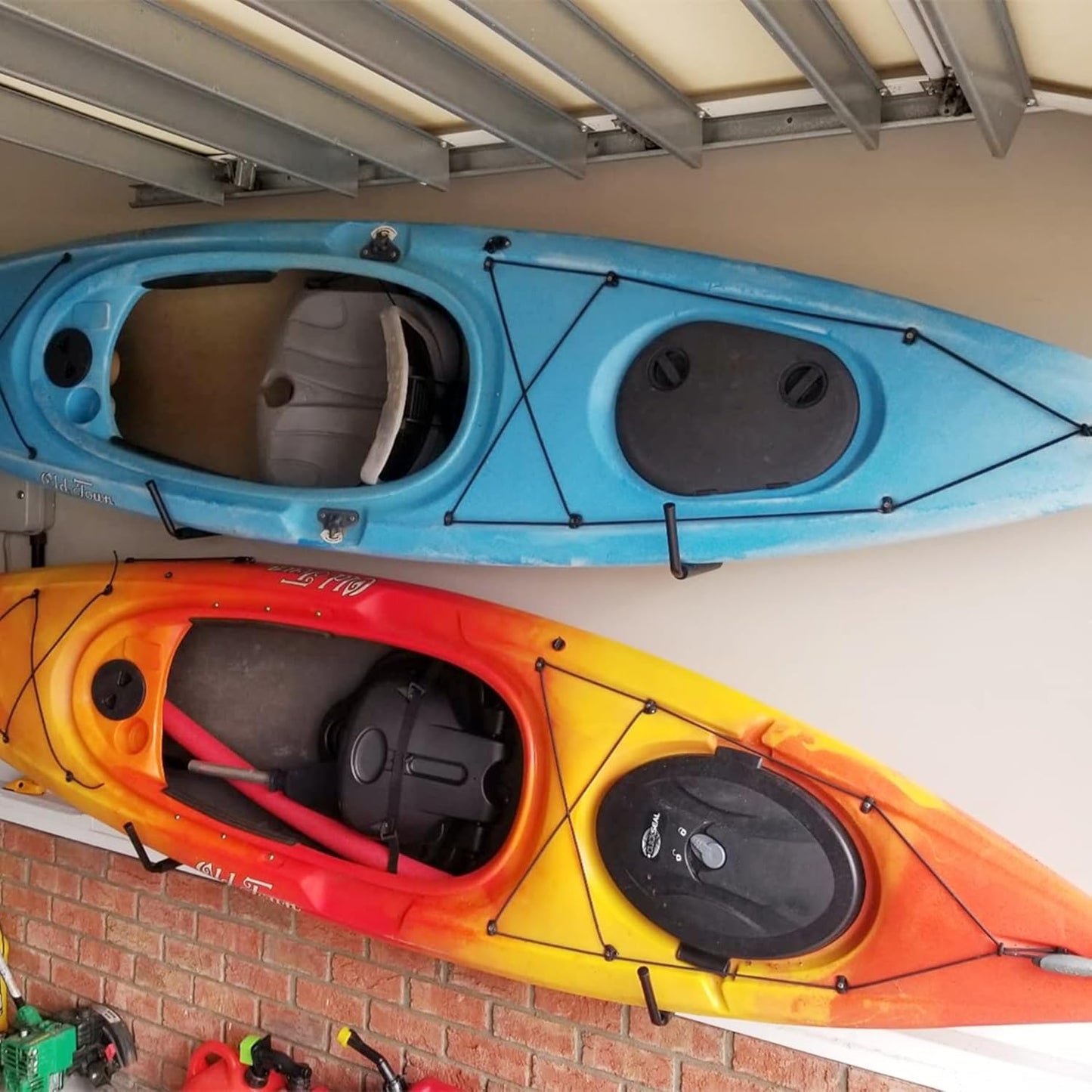 TORACK Kayak Storage Rack, Kayak Wall Mount for Garage Indoor/Outdoor Lightweight Kayaks Holders for Surfboards, Skis, Snowboards, Paddle Boards Holds Up to 50 lbs(Pack of 4)