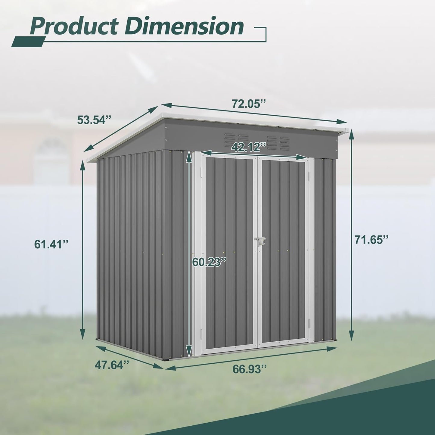 Ball & Cast 6x4FT Storage Shed with Lockable Door,Heavy Duty Outdoor Metal Sheds with Punched Vent, Waterproof Tool Sheds for Garden,Backyard,Lawn,Easy to Assemble,Gray