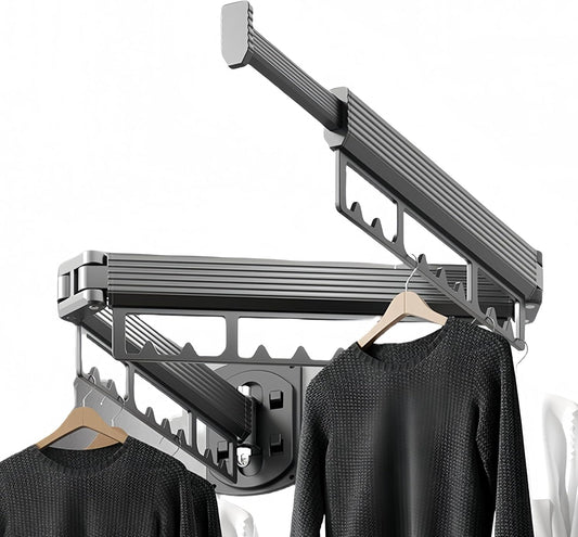 Mounted Wall Drying Rack, Laundry Hanger Dryer Rack, Laundry Hanger Rack, Wall Mounted Clothes Rack, Laundry Room Hanging Rack(Foldable/High-Bearing/Never Fall Off/Third Generation/Grey)
