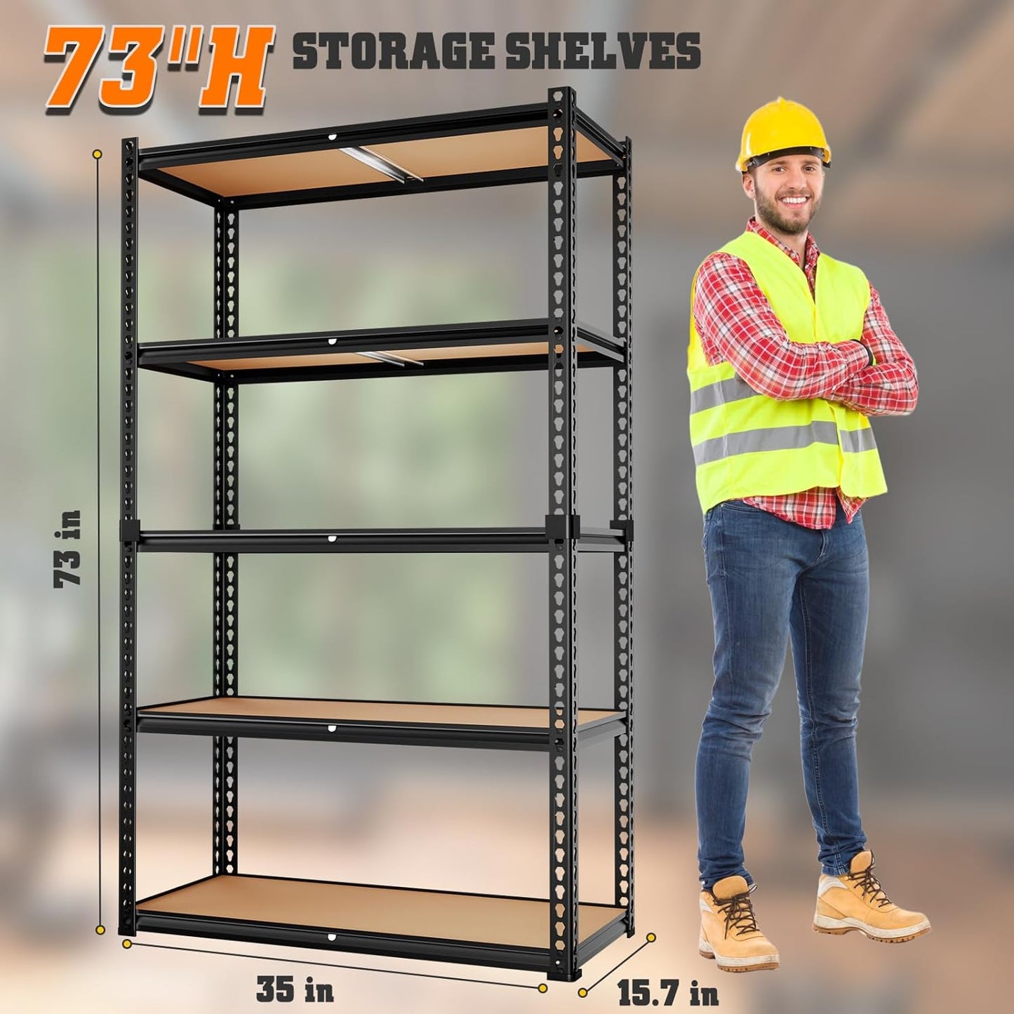 LEVELEVE 5-Tier Heavy Duty Storage Shelving Unit, 2020 lbs Capacity, Adjustable Metal Utility Shelf, 35" L x 16" W x 73" H for Garage, Kitchen, Pantry, Basement, Bathroom, Laundry,3 Pack