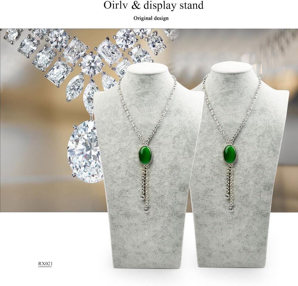 Oirlv Velvet 3-Dimensional Jewelry Stand Necklace Pendant Chain Jewelry Bust Display Holder (H15.16)