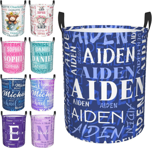 Custom Name Laundry Hamper, Personalized Laundry Baskets with Name for Boys Girls Women Men, Customized Collapsible Dirty Clothes Hamper Easy Storage Gifts for Bedroom Bathroom Living Room