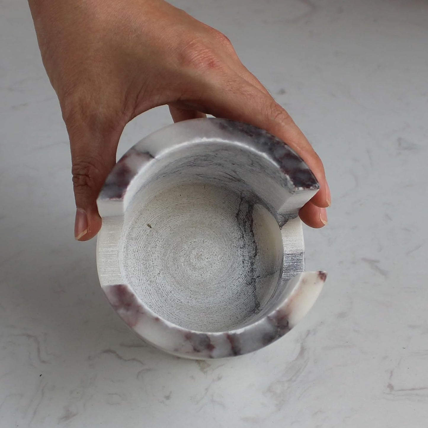 Natural Travertine Marble Sponge Holder for Kitchen Sink, Drying Rack, Compact Sink Caddy Organizer - Calacatta Viola Marble