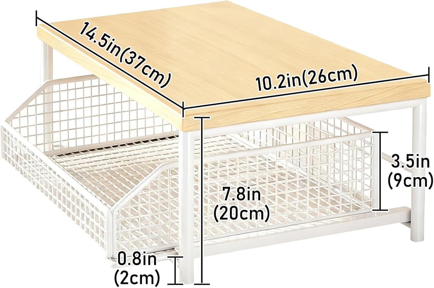 Coffee Pod Drawer Holder,Coffee Machine Storage Rack,Home Kitchen Counter Coffee Bar Organizer,Storage Basket Drawer (White)