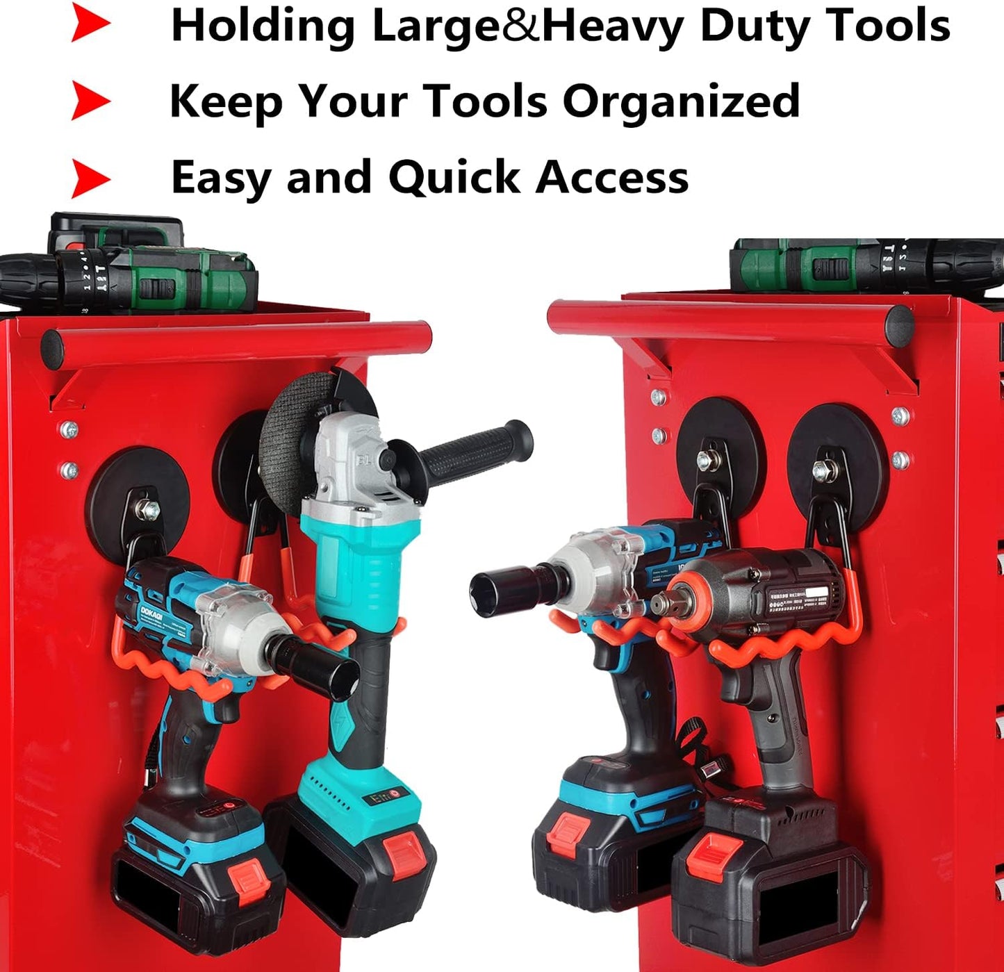 MUTUACTOR 2Packs Large Capability Heavy Duty Magnetic Hooks, Strong Magnet Hooks for Hanging Power Tools, Grill Utensils, Impact Drivers