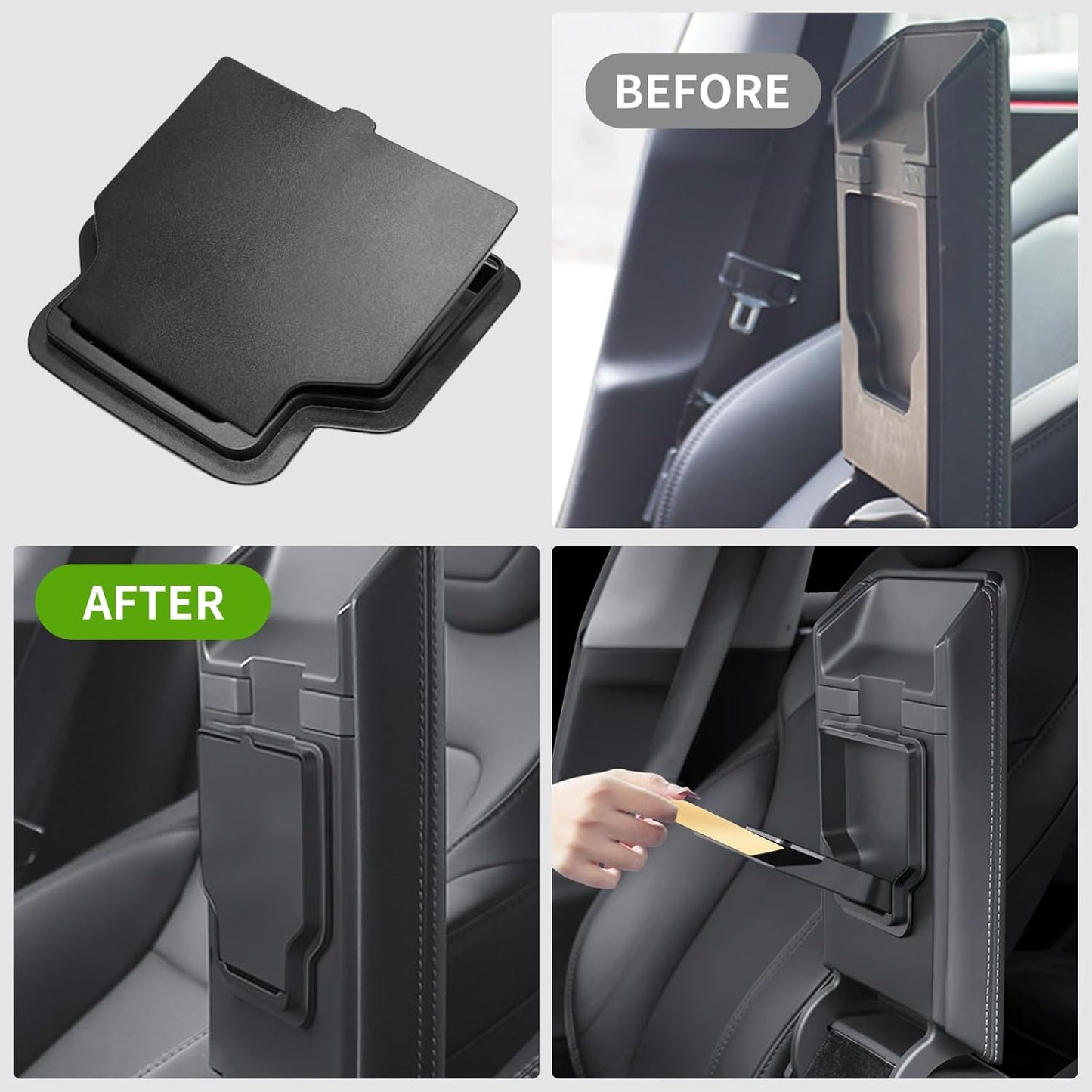 Tesla Model Y Juniper Center Console Organizer 6 PCS Silicone 2025 2026 New Tesla Model Y Juniper & Model 3 Highland Accessories Silent Hidden Storage Box with Rear Air Vent Protector
