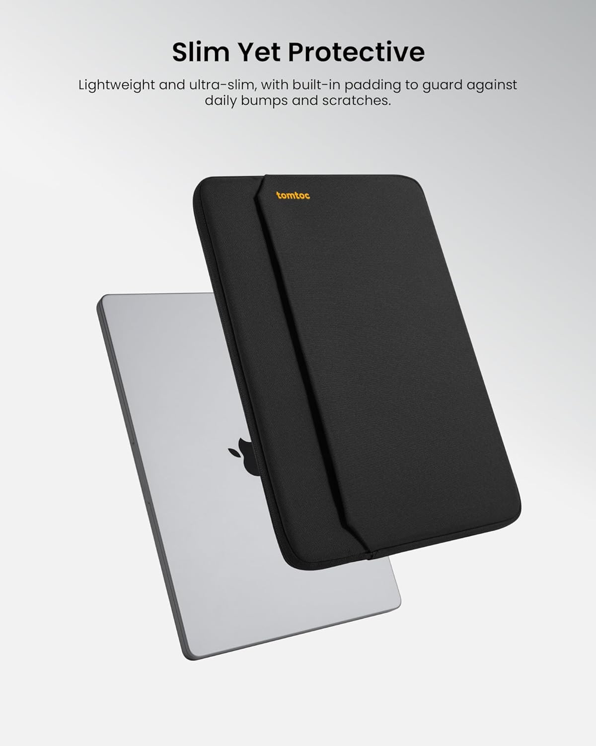 tomtoc Slim Laptop Sleeve Case for 13-inch New MacBook Air M4/A3420 M3/A3113 M2/A2681, M1/A2337 2025-2018, MacBook Pro M2/M1, Water-Resistant Protective Carrying Case with Accessories Pocket