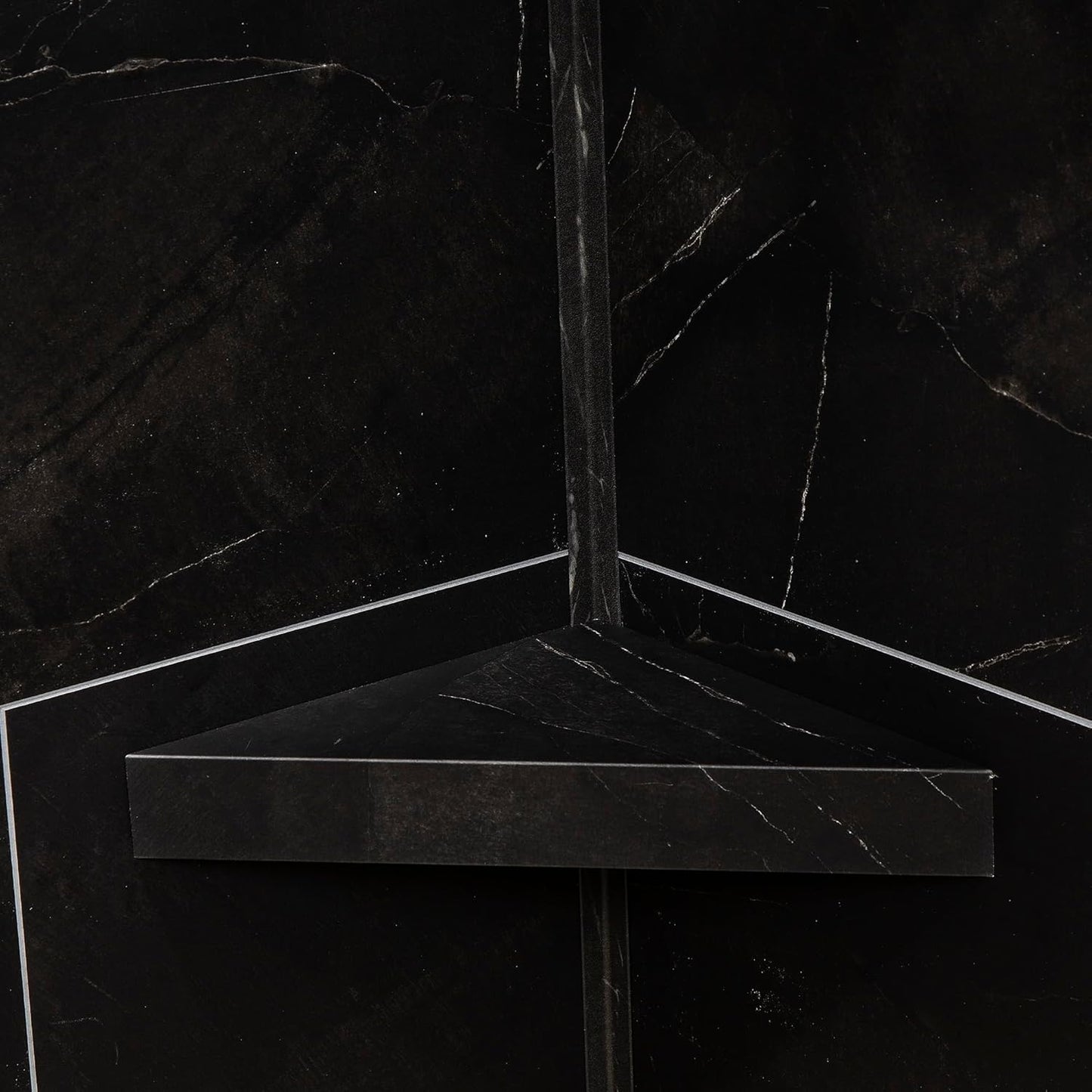 Palisade Vinyl Waterproof Corner Shower Shelf in Black Ice