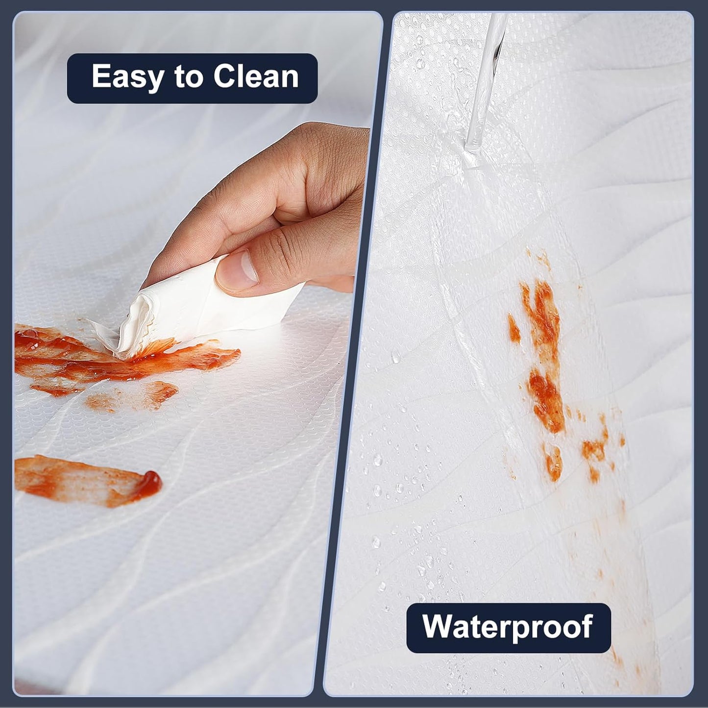 Shelf Liner, Waterproof Refragerator Liner, Drawer Liners for Kitchen Cabinet, Bathroom Sink Mat No Slip Cupboard Mats Non Adhesive Fridge Liner EVA Place Mats Roll - Clear Wave 12"×118"