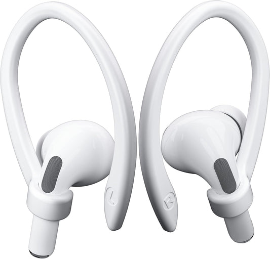 2 Pairs [Middle & Large] Ear Hooks Compatible with AirPods Pro 3, 2, Pro, AirPods 4, 3, 2 & 1, Upgraded Anti Slip Sports Clip Hooks for AirPods 1, 2, 3, 4,Pro, Pro 2 – White