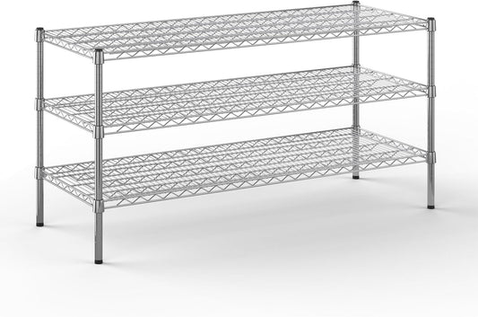 21" Deep x 54" Wide x 27" Height Wire Shelving Kit | 3-Tier | NSF Commercial Storage Rack Unit