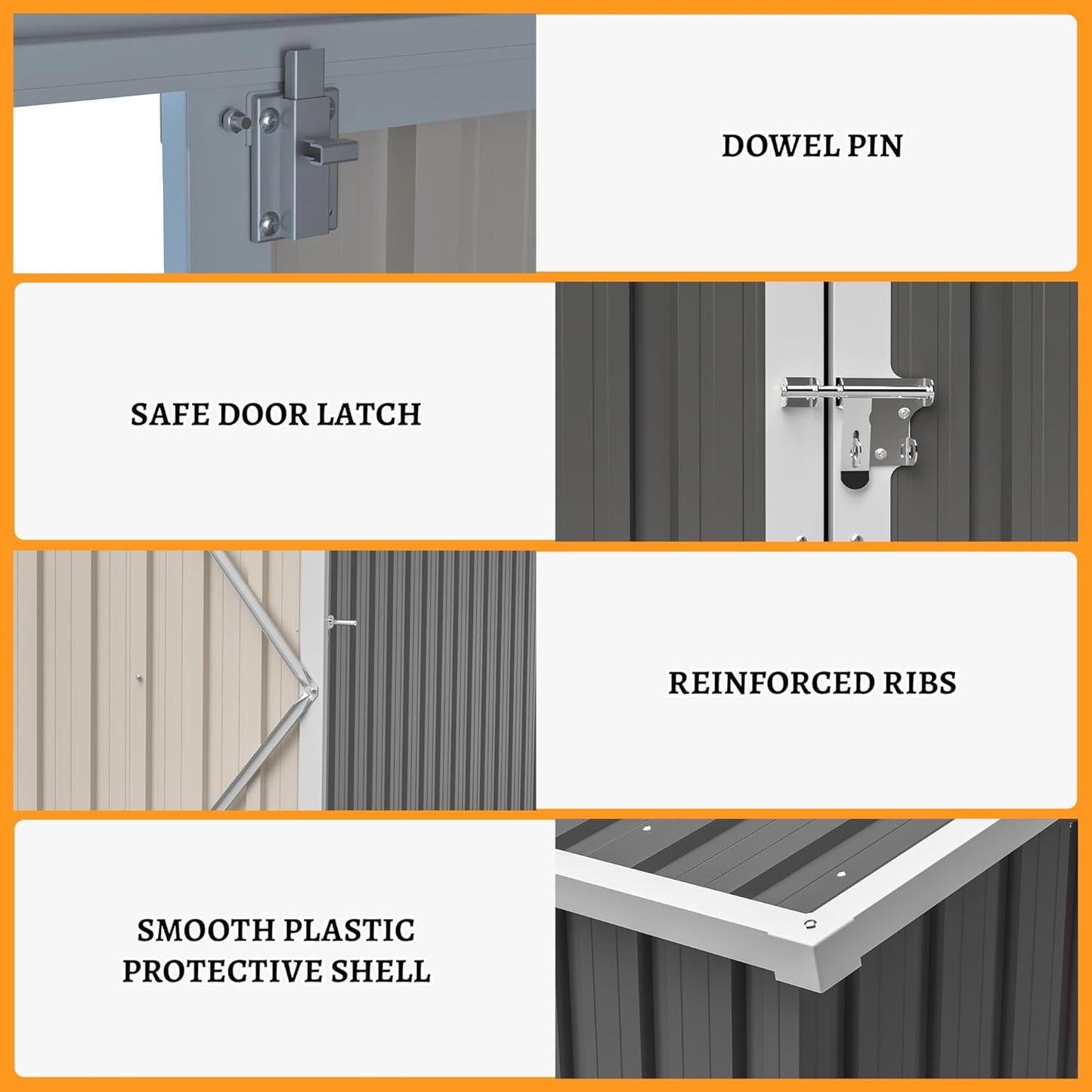 4'x10' Metal Shed Outdoor Storage Shed,Metal Steel Utility Tool Shed Storage House with Double Lockable Doors and Air Vent for Backyard Garden Patio Lawn Gray