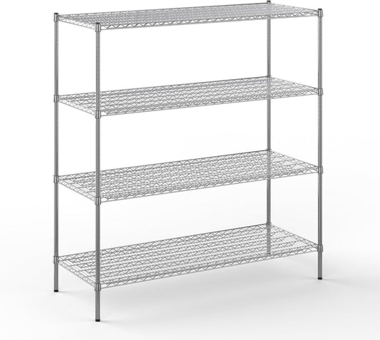 24" Deep x 60" Wide x 64" Height Wire Shelving Kit | 4-Tier | NSF Commercial Storage Rack Unit