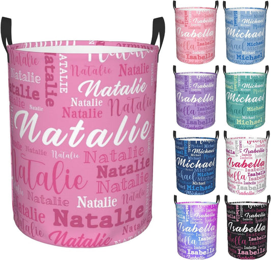 Custom Name Laundry Hamper, Personalized Laundry Baskets with Name for Boys Girls Women Men, Customized Collapsible Dirty Clothes Hamper Easy Storage Gifts for Bedroom Bathroom Living Room