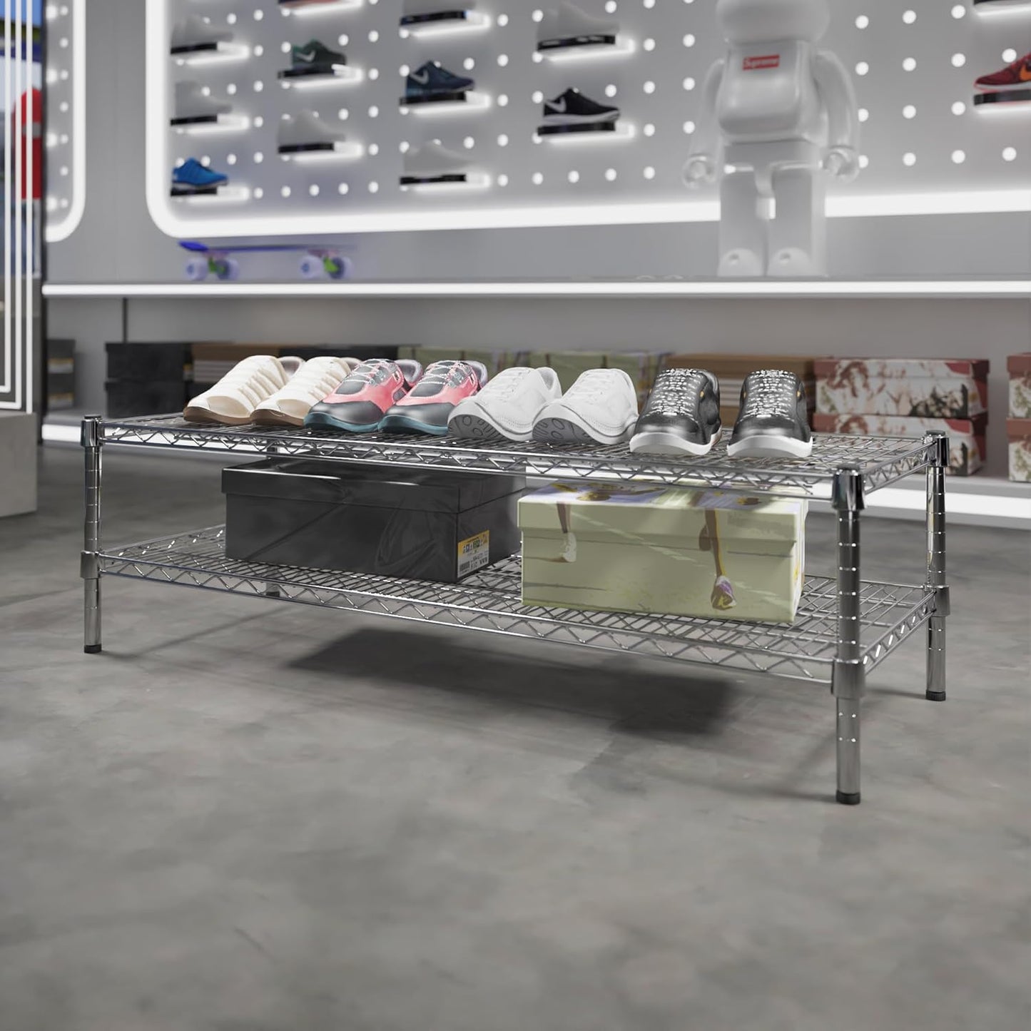 18" Deep x 48" Wide x 14" Height Wire Shelving Kit | 2-Tier | NSF Commercial Storage Rack Unit