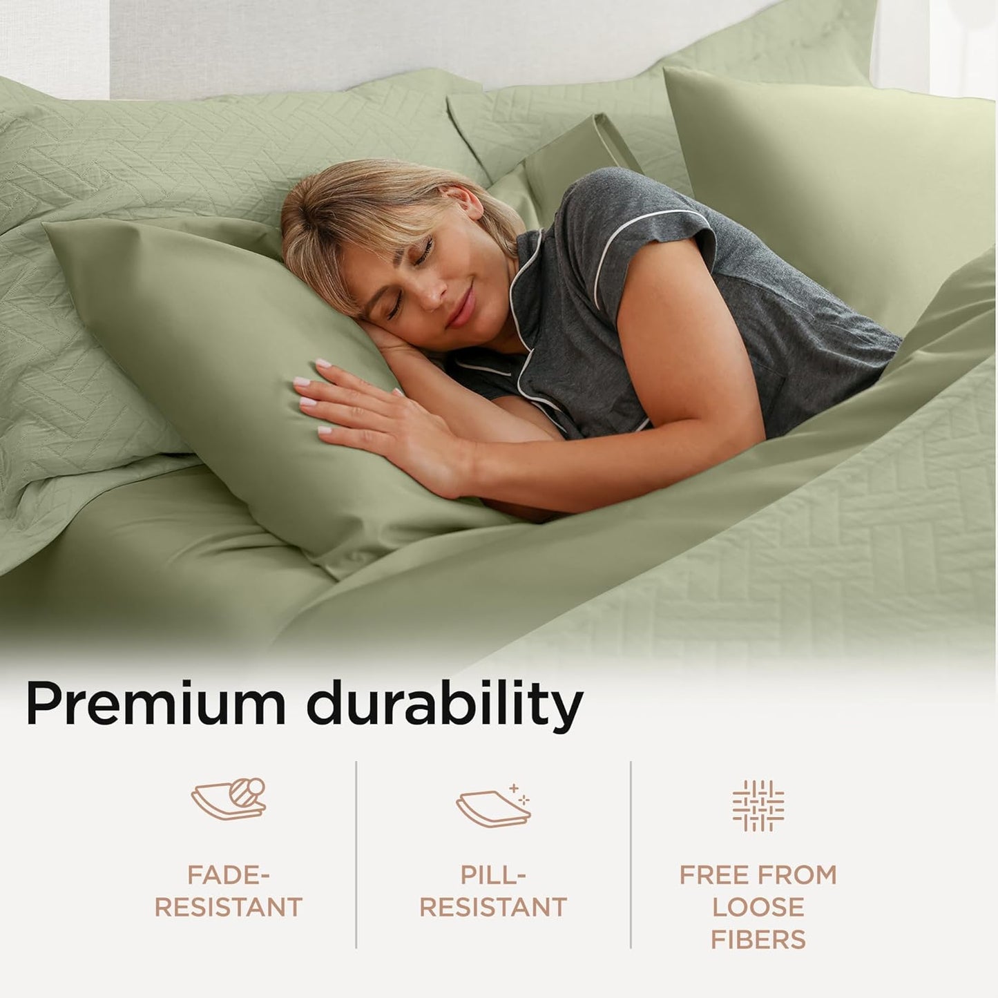 Threadmill California King Sheet Sets |Certified American Supima Cotton Sheets | 656 Thread Count 4 Piece Hotel Quality Luxury Bed Sheets Set with Elasticized Extra Deep Pocket | Sage Green Sheets