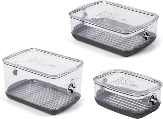 Progressive ProKeeper Stackable Produce ProKeeper Storage Container with Stay-Fresh Vent System (PKS-3PC-Produce+)