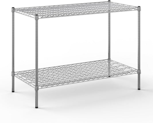 24" Deep x 48" Wide x 34" Height Wire Shelving Kit | 2-Tier | NSF Commercial Storage Rack Unit