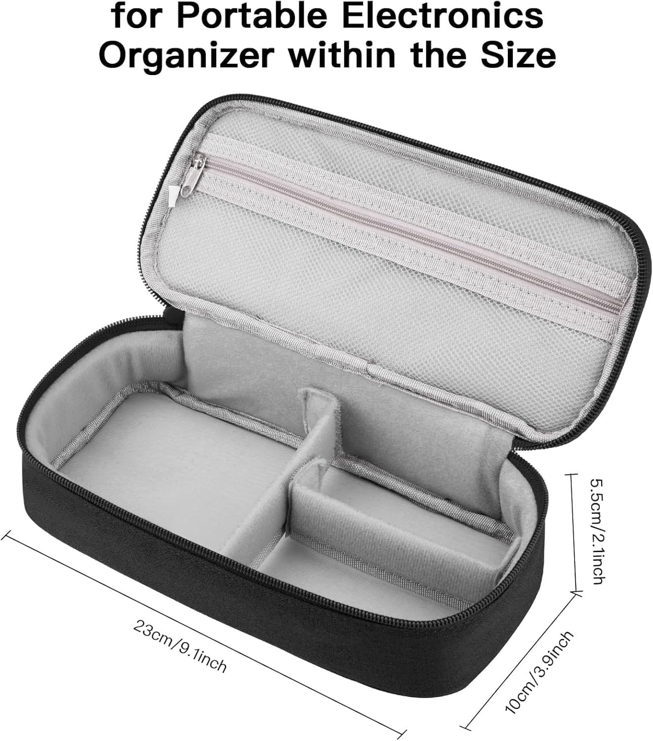 Cable Organizer Bag, Electronic Organizer Travel Case for Charger & Cords, Travel Accessories, Portable Power Bank (Black)