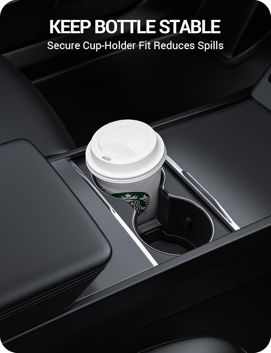 BASENOR 2026 Tesla Model Y Model 3 Center Console Organizer Tray, Cup Holder Armrest Hidden Storage Box for 2025 2026 Model Y Juniper 2024 2025 2026 Tesla 3 Highland (Standard/Premium/Performance)