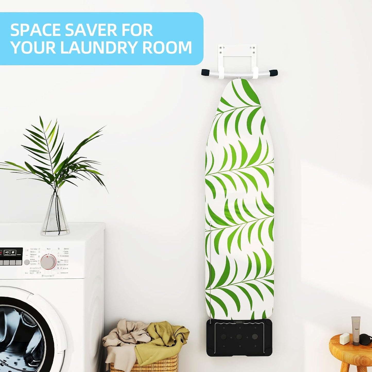 JUYSON Ironing Board Holder Wall Mount for T&Y Leg Ironing Board Hanger, Small Wall Mounted Ironing Board, Iron Holder Wall Mounted for Laundry Room