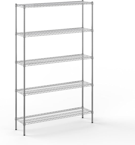 14" Deep x 54" Wide x 86" Height Wire Shelving Kit | 5-Tier | NSF Commercial Storage Rack Unit