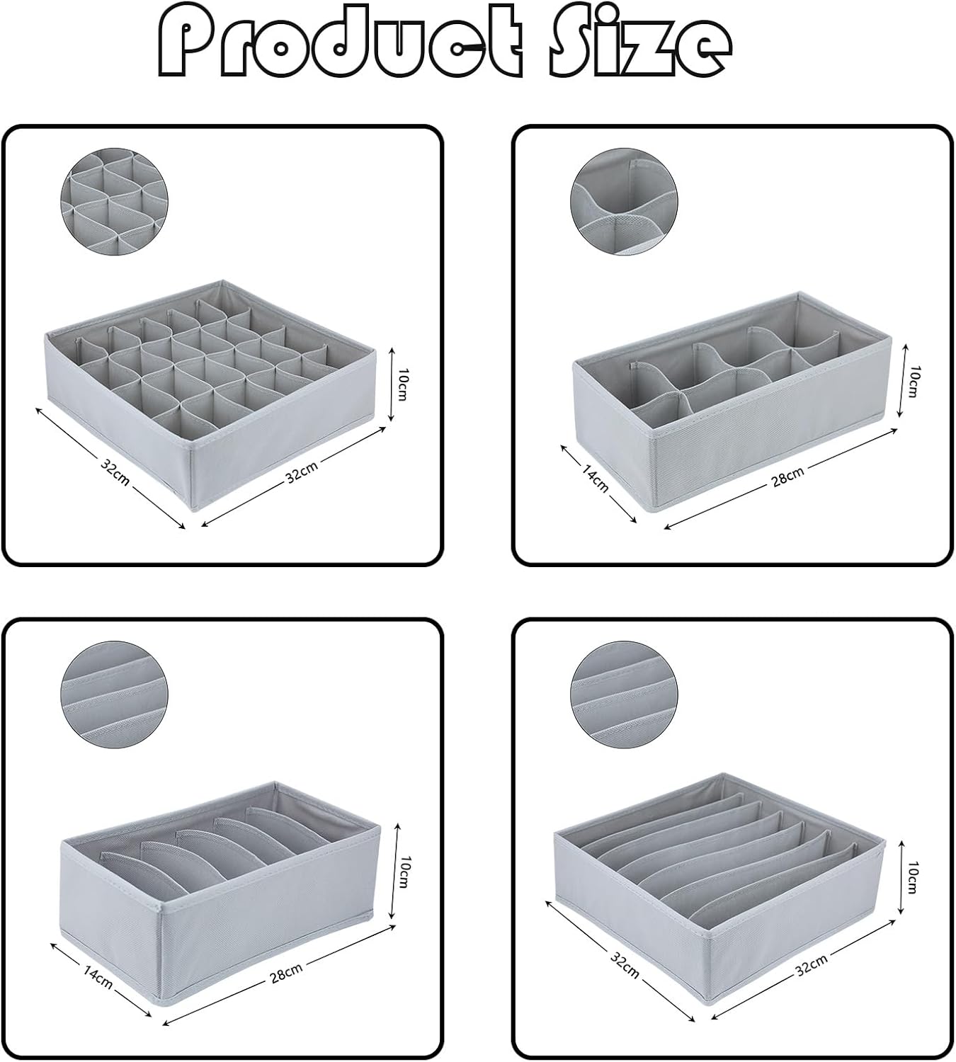 Dresser Drawer Organizer 8 Pack Clothes Underwear Sock Storage Light Gray Drawer Dividers Grey Foldable Closet Organizer Storage Box Dresser Drawer Organizers