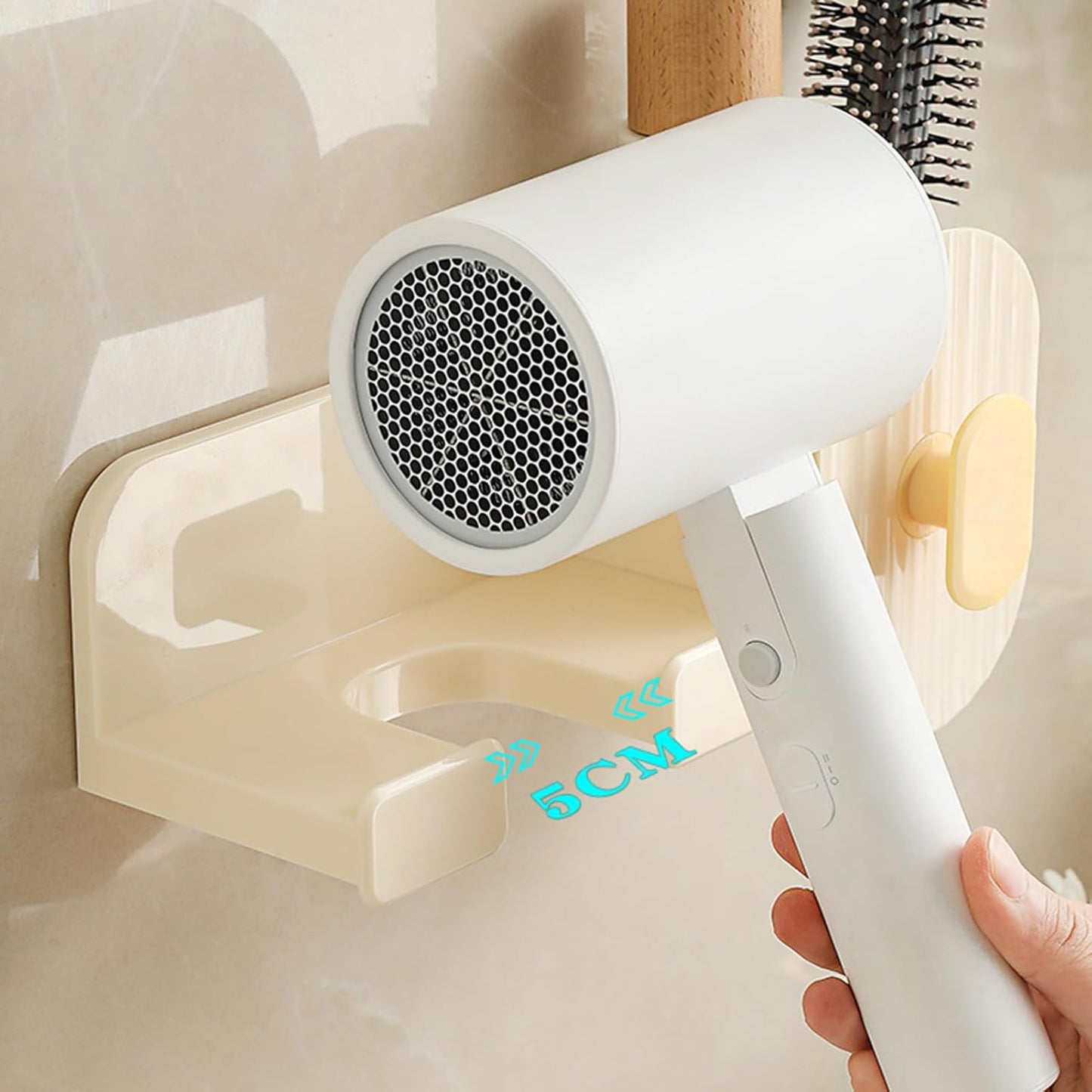 Wall Mount Hair Dryer Holder | No-Drill Storage Stand,Hair Tool Organizer - for Brush Bottle Curling Iron Comb Barrettes Cosmetics Straightener Home Bedroom Laundry Room