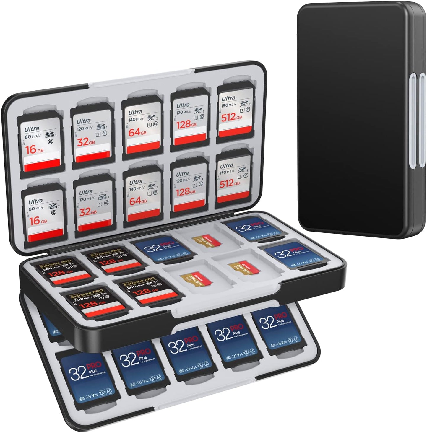 HEIYING SD Card Holder for Memory SD and TF Cards, Portable SDXC SDHC Memory Card Holder Case Compatible with 40 SDXC SDHC and 40 TF Cards Slots