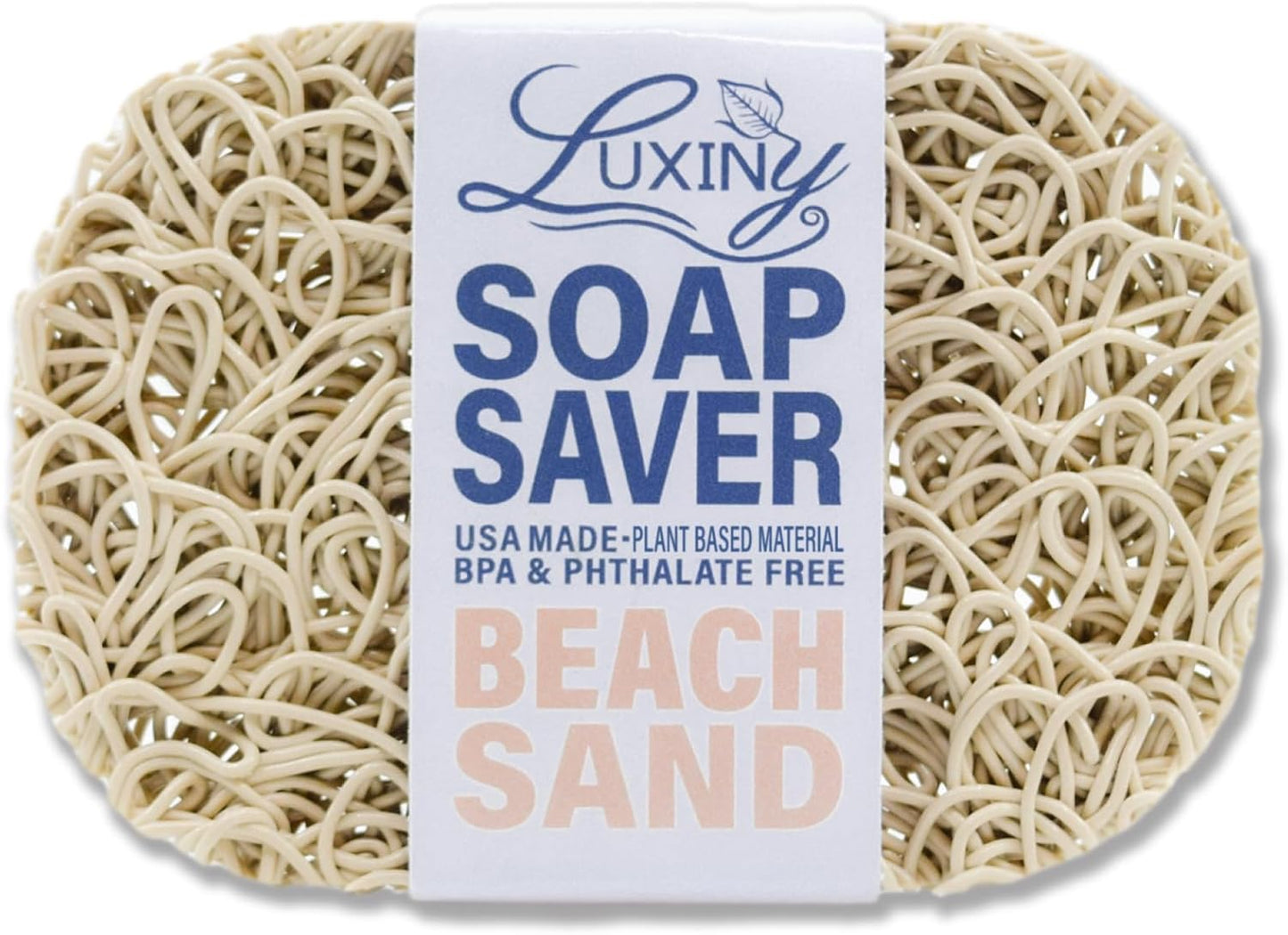 Soap Savers for Bar Soap, American Made by Luxiny, Lifts Soap in Soap Dishes & Shower Soap Holders -Handmade Soap Lasts Longer -Made from Plant Based Materials (Sand)