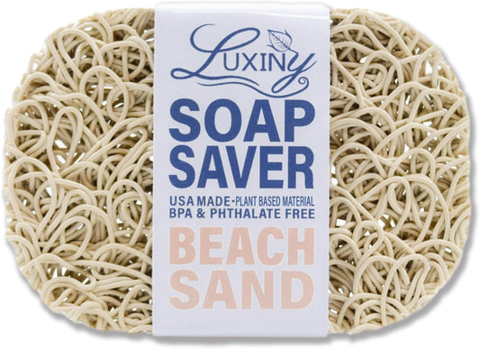 Soap Savers for Bar Soap, American Made by Luxiny, Lifts Soap in Soap Dishes & Shower Soap Holders -Handmade Soap Lasts Longer -Made from Plant Based Materials (Sand)