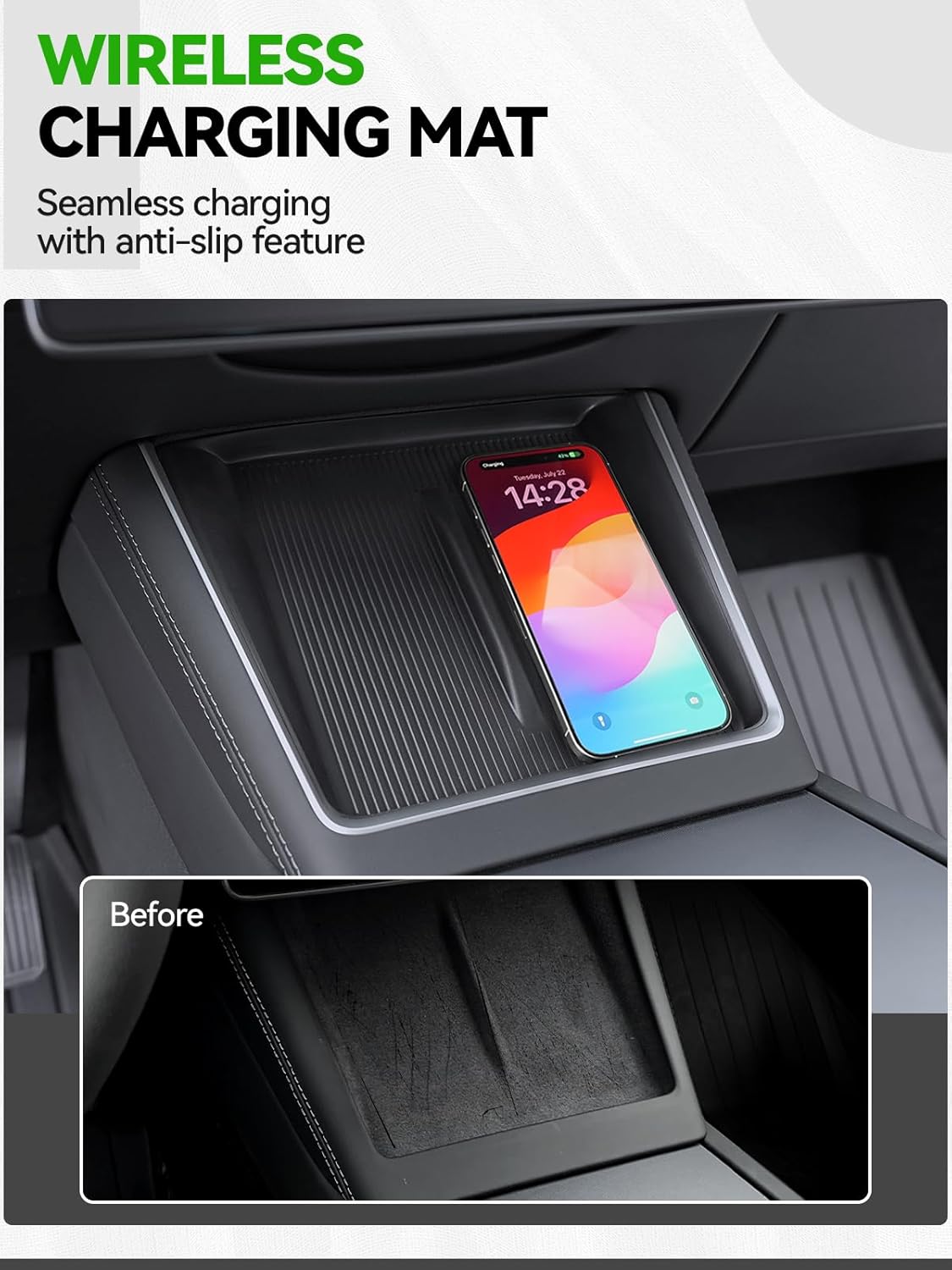 10PCS Center Console Organizer Tray for 2025 2026 Tesla Model Y Juniper Accessories, Under Seat Storage Armrest Hidden Storage Box Cup Holder Charger Pad for Tesla Model Y Juniper