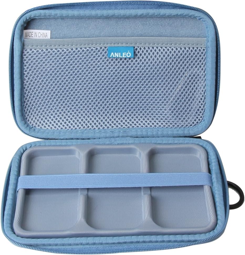 Anleo Hard Travel Case for SanDisk 500GB / 250GB / 1TB / 2TB Extreme Portable SSD (Sky Blue, Case for 3 Hard Drives)