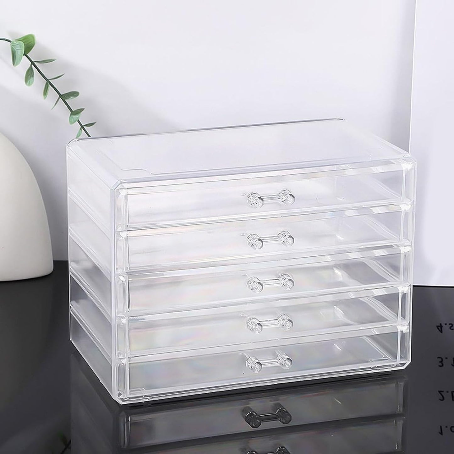 Space Saving Acrylic Cosmetic Storage Drawers Multi Drawers Acrylic Organizer Modern Jewelry Organizer for Organizing Cosmetics and Jewelry