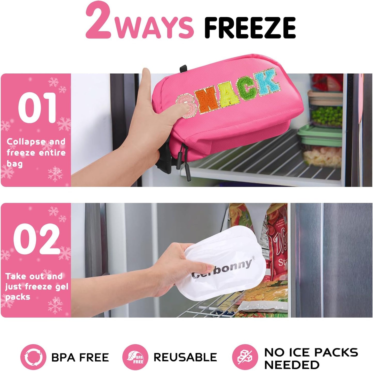 Freezable Lunch Bag for Work School Travel,Leak-Proof Small Lunch Bag