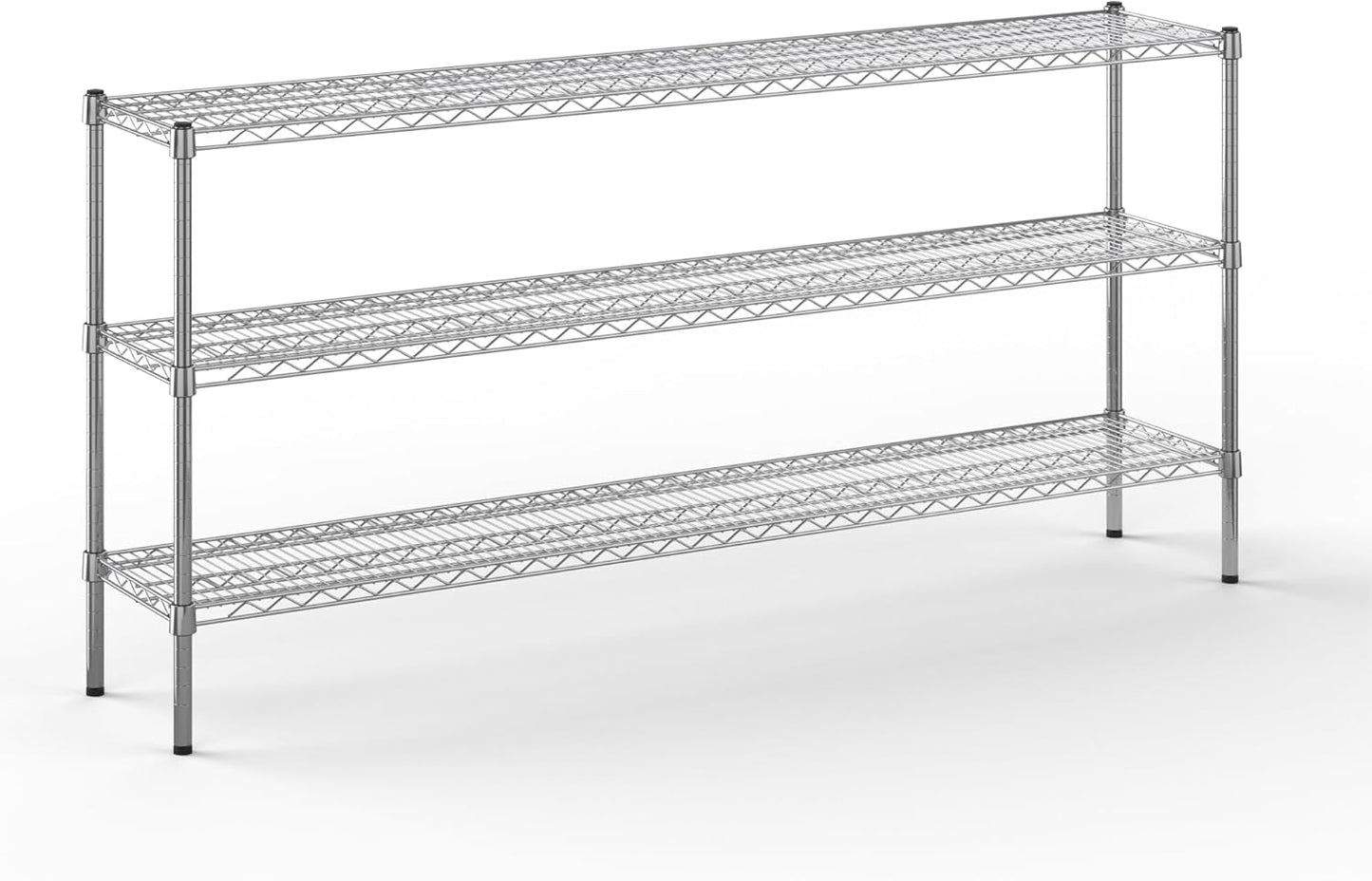 14" Deep x 72" Wide x 34" Height Wire Shelving Kit | 3-Tier | NSF Commercial Storage Rack Unit
