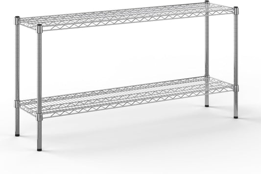 14" Deep x 54" Wide x 27" Height Wire Shelving Kit | 2-Tier | NSF Commercial Storage Rack Unit