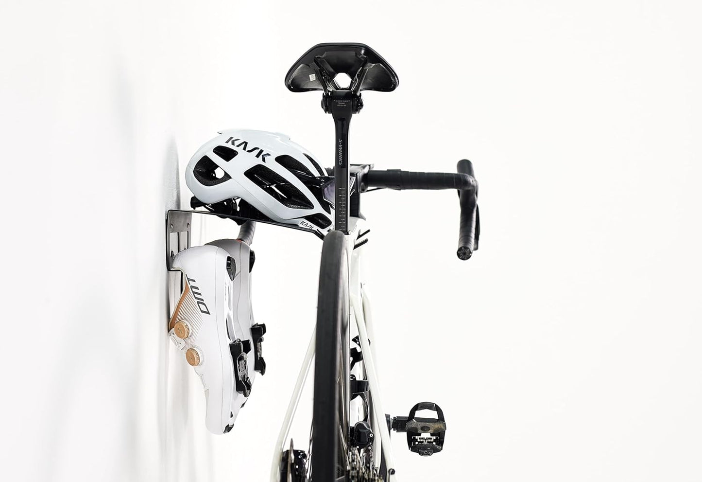 Bike Wall Mount Rack with Gear Hooks – Horizontal Bike Rack shelf- Bicycle Storage Hanger for Garage or Indoor Use - Bike Storage Wall Mount System