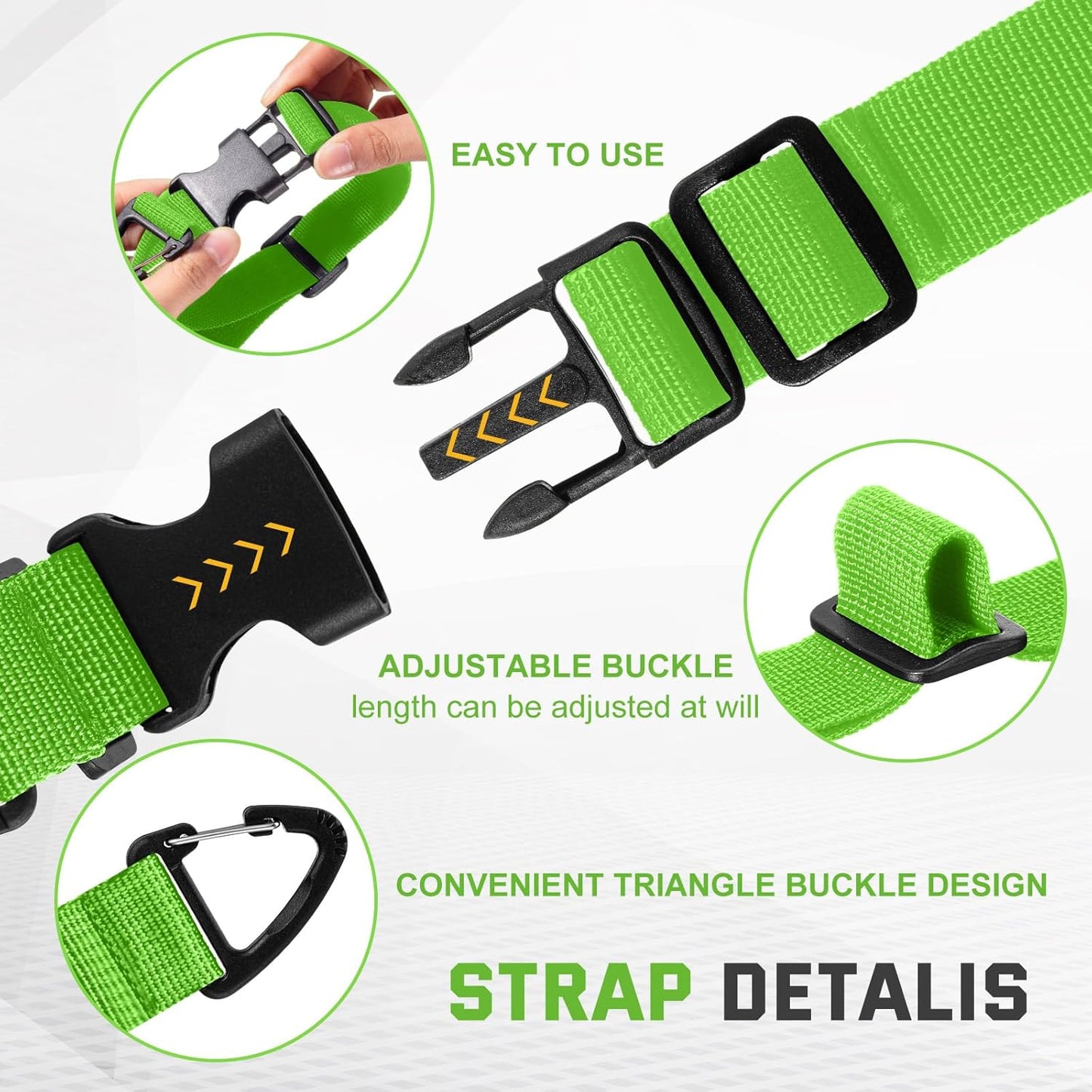 6 Pack 17 Inch Adjustable Extension Cord Holder Organizer with Triangle Clips for Garage Organization and Storage Heavy Duty Extension Cord Hanger for Men Workshop (Green)