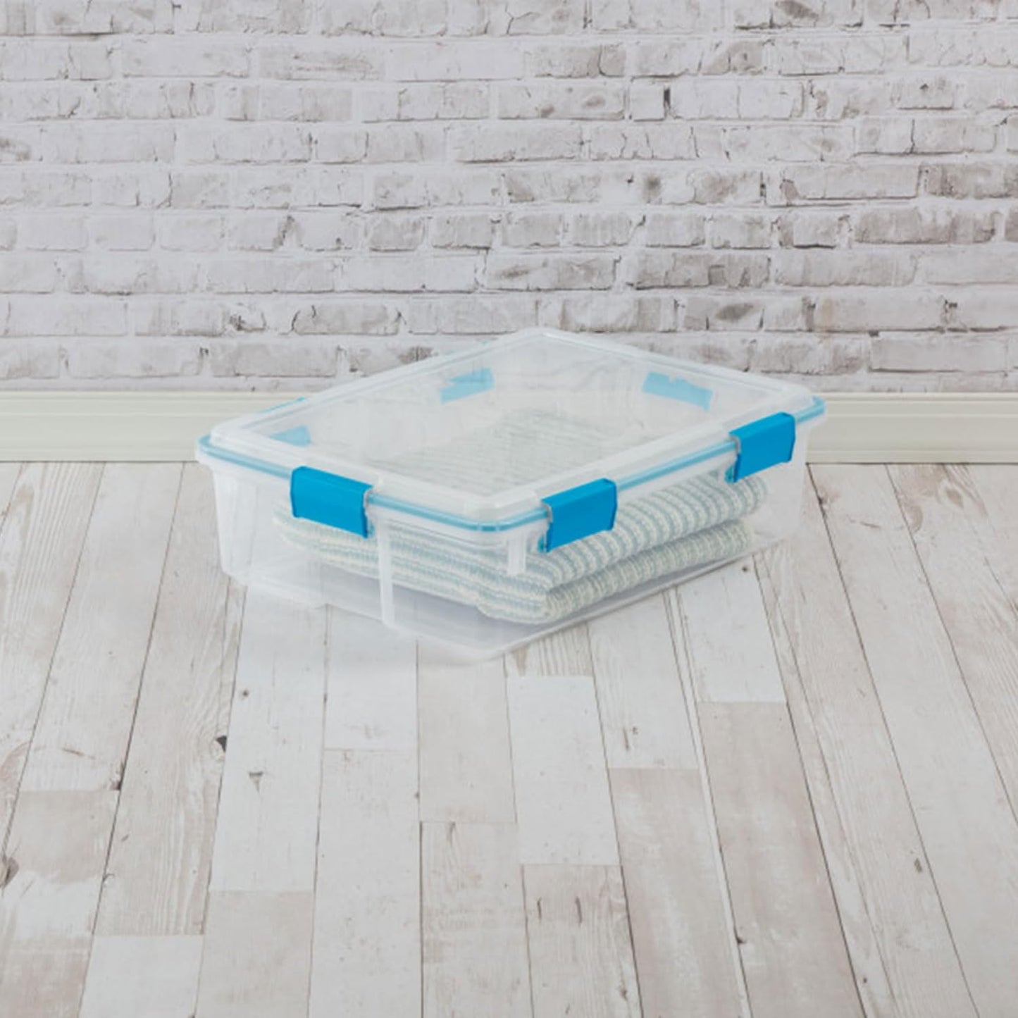 Sterilite 4-Pack Gasket Box, Weather-Resistant Storage Bins with Latching Lids, 37 Quart - Heavy-Duty Organizing Containers for Closet, Bathroom, and Office