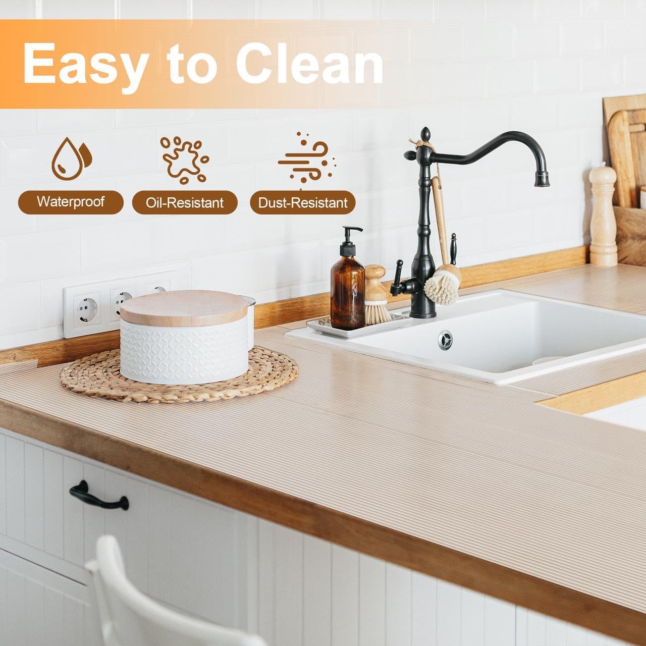 FEXIA 3 Rolls Shelf Liners for Kitchen Cabinets Non-Slip Drawer Liner 12 Inches x 20 FT Waterproof & Oil-Proof Non Adhesive Durable Material Fridge Liner for Shelves