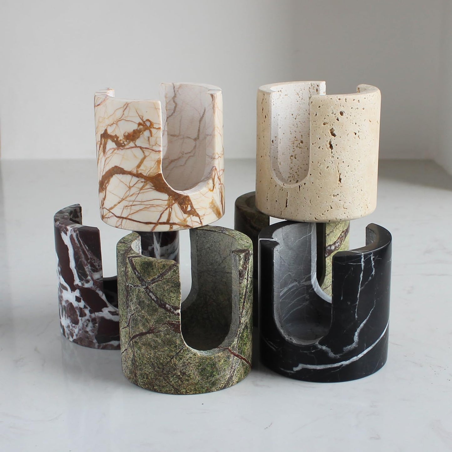 Natural Marble Travertine Sponge Holder for Kitchen Counter, Drying Rack, Sponge Caddy for Sink Organizer - Nero Portoro Marble